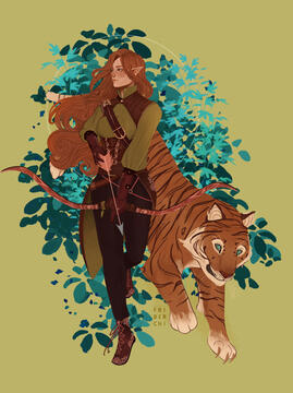 With animal companion.